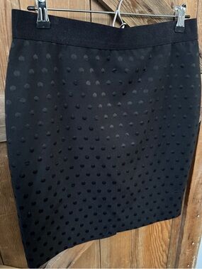 Ann Taylor Black Dot-Textured Pencil Skirt